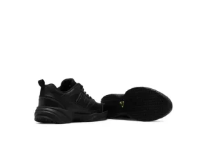MID626K2 Slip-Resistant Black Leather Sneaker