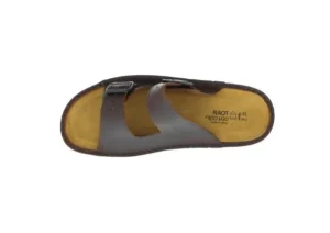Mikael Buffalo Brown Leather Slide Sandal