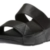 Mina Black Leather Slide Sandal