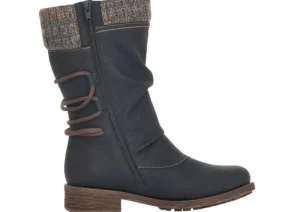Mombasa Black Knit Mid-Height Boot