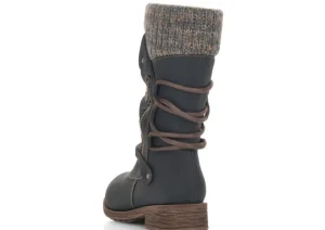 Mombasa Black Knit Mid-Height Boot