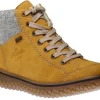 Morelia Yellow Fleece Lined Lace-Up Ankle Sneaker