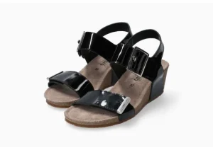 Morgana Black Patent Wedge Sandal