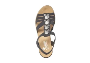 Morokko Black Medallion Wedge Sandal