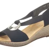 Morokko Black Silver Disc Wedge Sandal