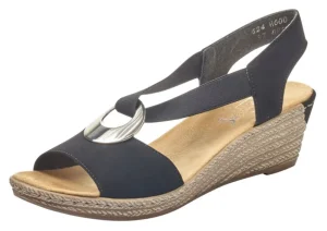 Morokko Black Silver Disc Wedge Sandal