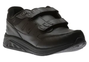 MW928HB3 Black Leather Velcro Walking Shoe