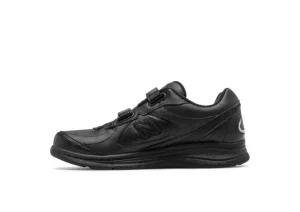 MW577VK Black Leather Velcro Walking Shoe