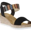 Namur Blue Print Wedge Sandal