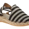 Nancy Black Glitter Stripe Slip-On Espadrille Flat Sandal
