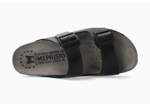 Nerio Black Scratch Leather Slide Sandal