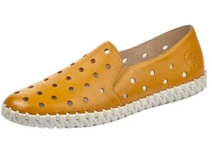 Newark Yellow Perforated Leather Loafer