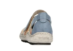 Odense Blue Multicolour Mary Jane Flat Shoe