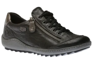 Ottawa Black Leather Lace-Up Sneaker