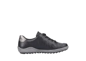 Ottawa Black Leather Lace-Up Sneaker