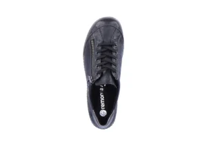 Ottawa Black Leather Lace-Up Sneaker