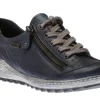 Ottawa Blue Leather Lace-Up Sneaker