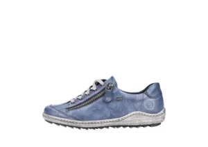 Ottawa Blue Leather Lace-Up Sneaker