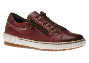 Ottawa Burgundy Leather Zipper Lace-Up Sneaker