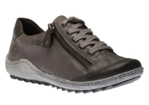 Ottawa Grey Leather Lace-Up Sneaker