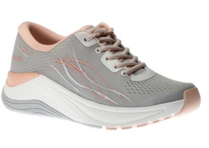 Pace Light Grey Mesh Lace-Up Walking Shoe