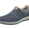 Patros Navy Leather Slip-On Loafer