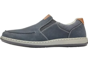 Patros Navy Leather Slip-On Loafer
