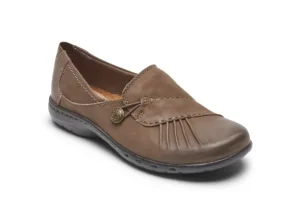 Paulette Stone Nubuck Slip-On Flat