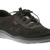 Paxton Petra Black Perforated Knit Lace-Up Sneaker