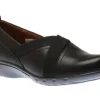 Penfield Envelope Black Leather Slip-On Flat