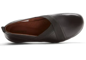 Penfield Envelope Black Leather Slip-On Flat