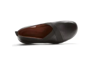 Penfield Envelope Black Leather Slip-On Flat