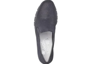 Pisa Navy Silver Polka Dot Slip-On Wedge Loafer
