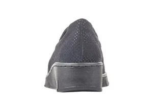 Pisa Navy Silver Polka Dot Slip-On Wedge Loafer
