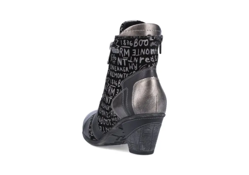 posen_black_print_laceup__2.webp Posen Black Print Lace-Up Ankle Boot