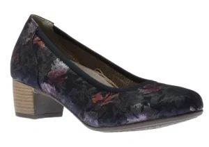 R4036 Navy Floral Dress Pump