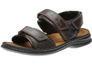 Rafe Brown Moro Black Leather Sandal