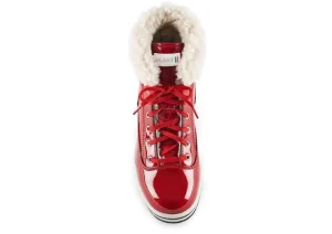 Rimini Lace-Up Red Patent Winter Ankle Boot
