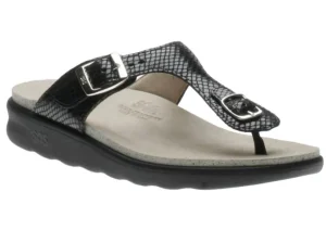 Sanibel Black Snake Thong Sandal