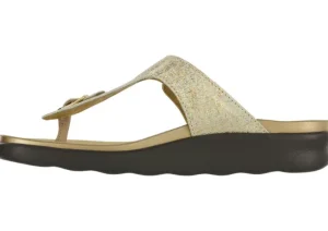 Sanibel Shiny Gold Thong Sandal