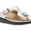 Sanibel Shiny Silver Thong Sandal