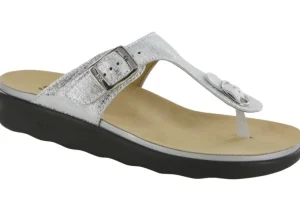 Sanibel Shiny Silver Thong Sandal