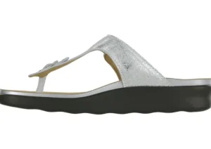 Sanibel Shiny Silver Thong Sandal