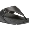 Sarna Black Leather Thong Sandal
