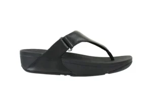 Sarna Black Leather Thong Sandal