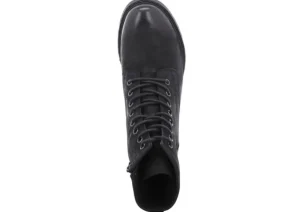 Selena 06 Black Leather Lace-Up Ankle Boot