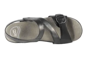 Shari Black Leather Sandal
