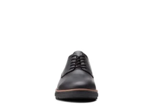 Sharon Noel Black Leather Lace-Up Wedge Oxford