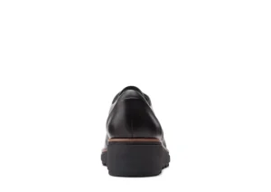 Sharon Noel Black Leather Lace-Up Wedge Oxford