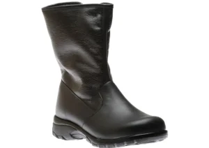 Shield Black Leather Mid-Calf Winter Boot